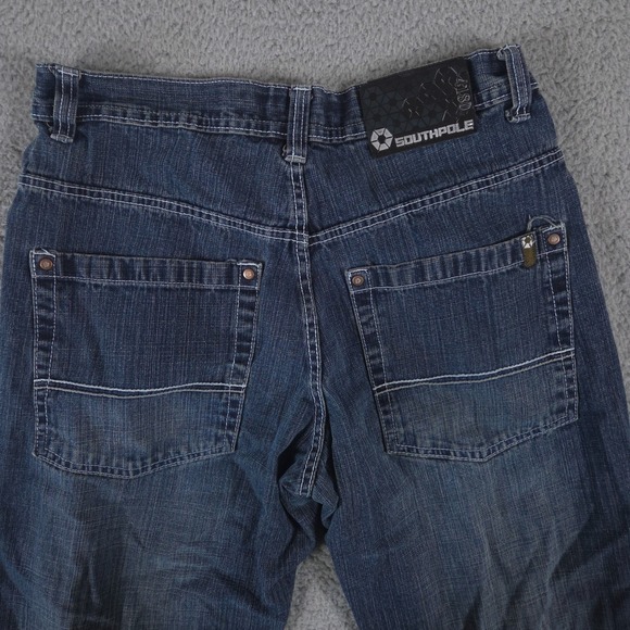 VINTAGE Southpole Jeans Mens 34x30 Wide Leg High Rise Baggy Skater Y2K Hip Hop - Picture 2 of 11